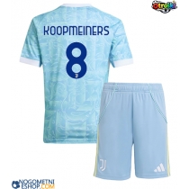 Otroški Nogometni dresi Juventus Teun Koopmeiners #8 Gostujoči 2025-26 Kratek Rokav (+ Kratke hlače)